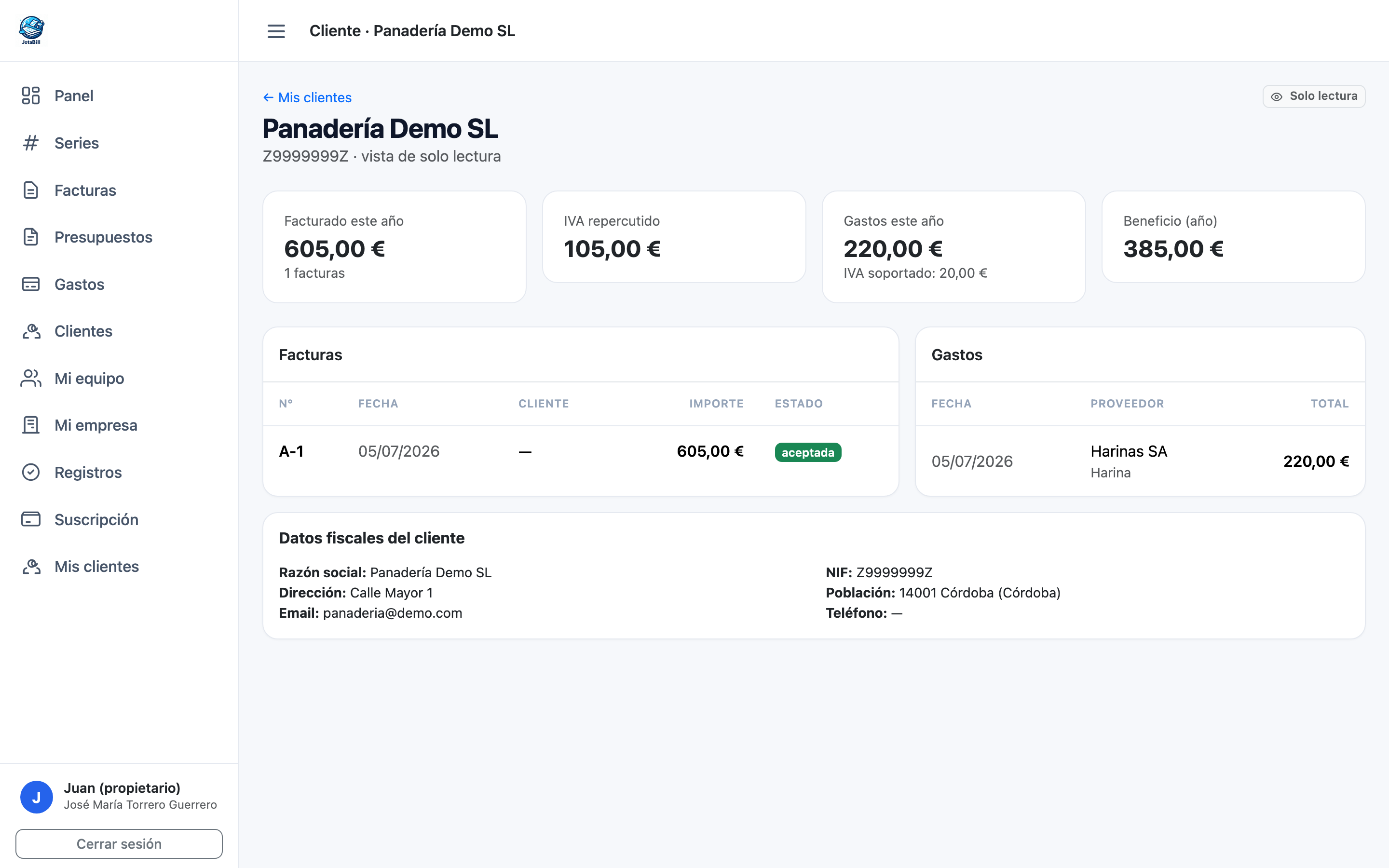 Sus ventas, compras y beneficio, al instante — JotaBill